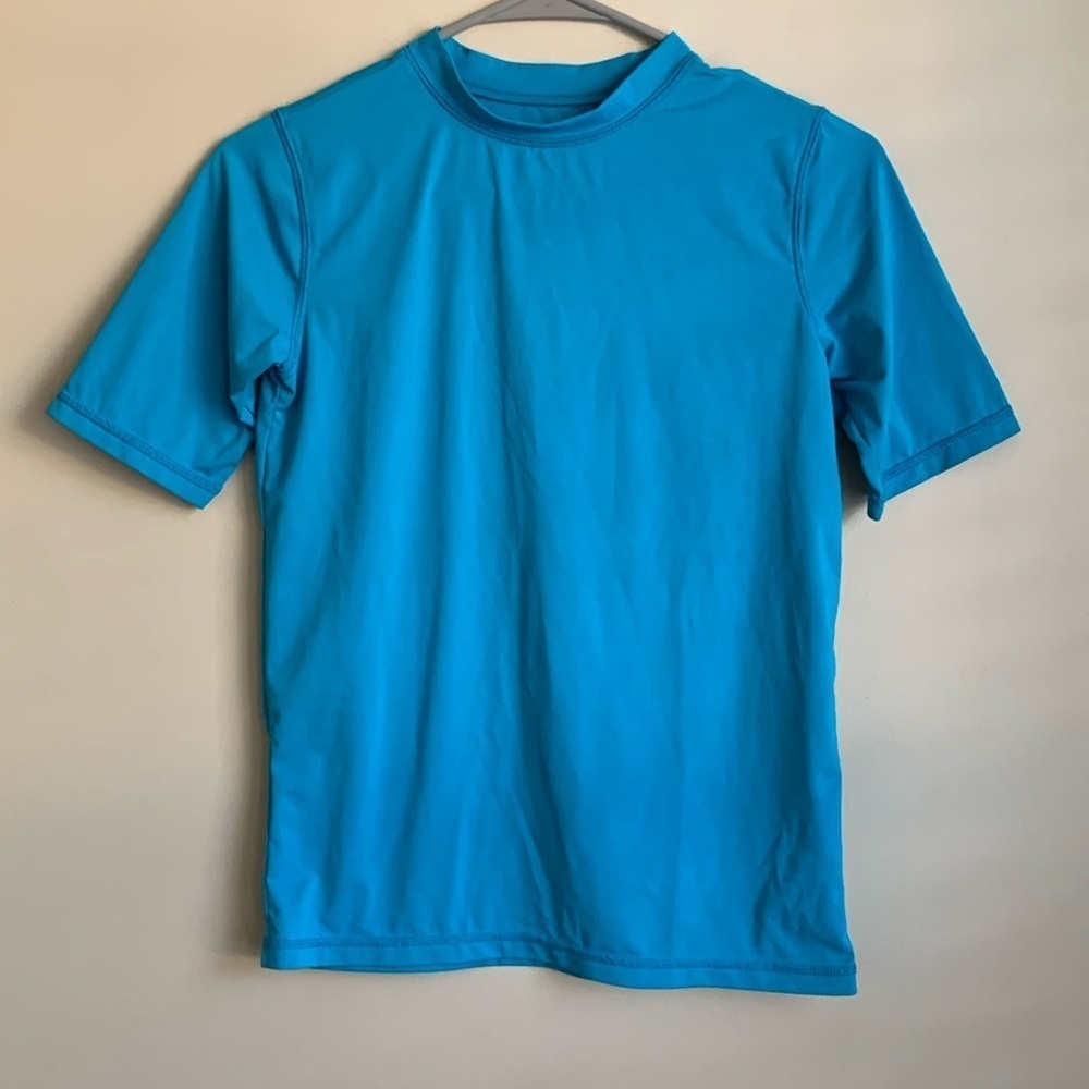 Wonder Nation turquoise blue rash guard size large (10/12) EUC